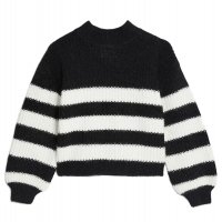 MSX234: Girls Striped Jumper- Black/White (6-11 Years)